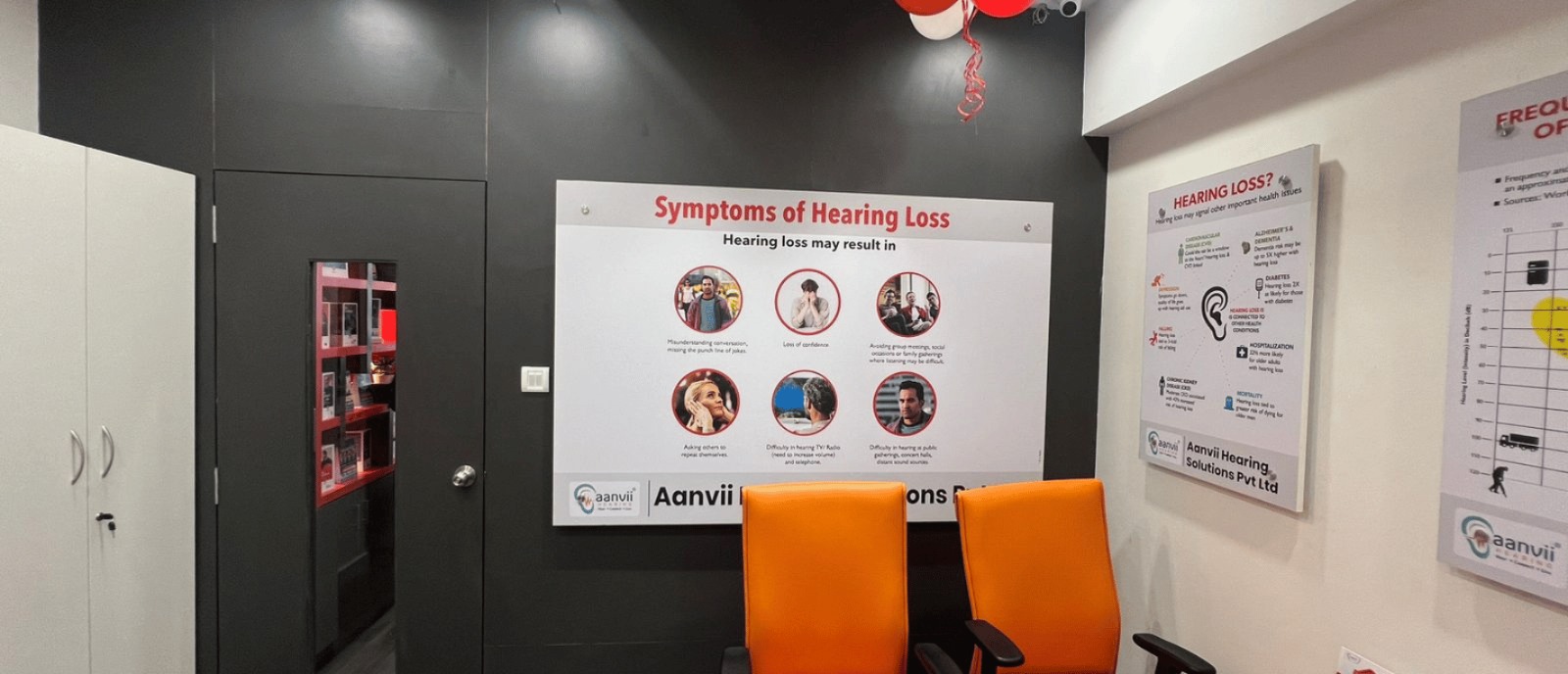 Professional Audiologist conducting a hearing test at Aanvii Hearing Clinic